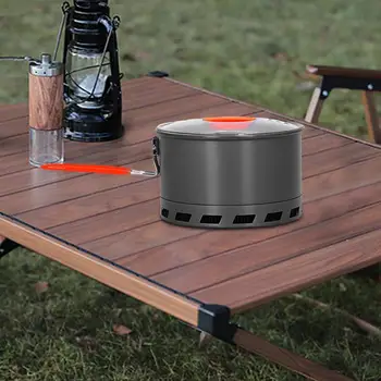 Camping Tableware Hard anodized aluminum Cookware Set Camping Pot  Outdoor Portable Picnic Tableware Kit for Hiking Trekking 4