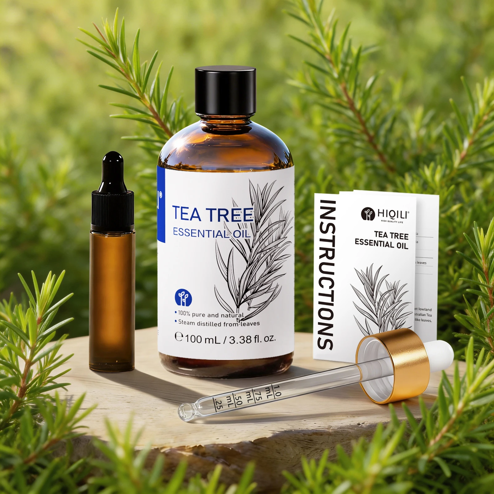 HIQILI Pure Tea Tree Essential Oil - Natural Home Fragrance for Humidifiers and Candles, Various Size Options