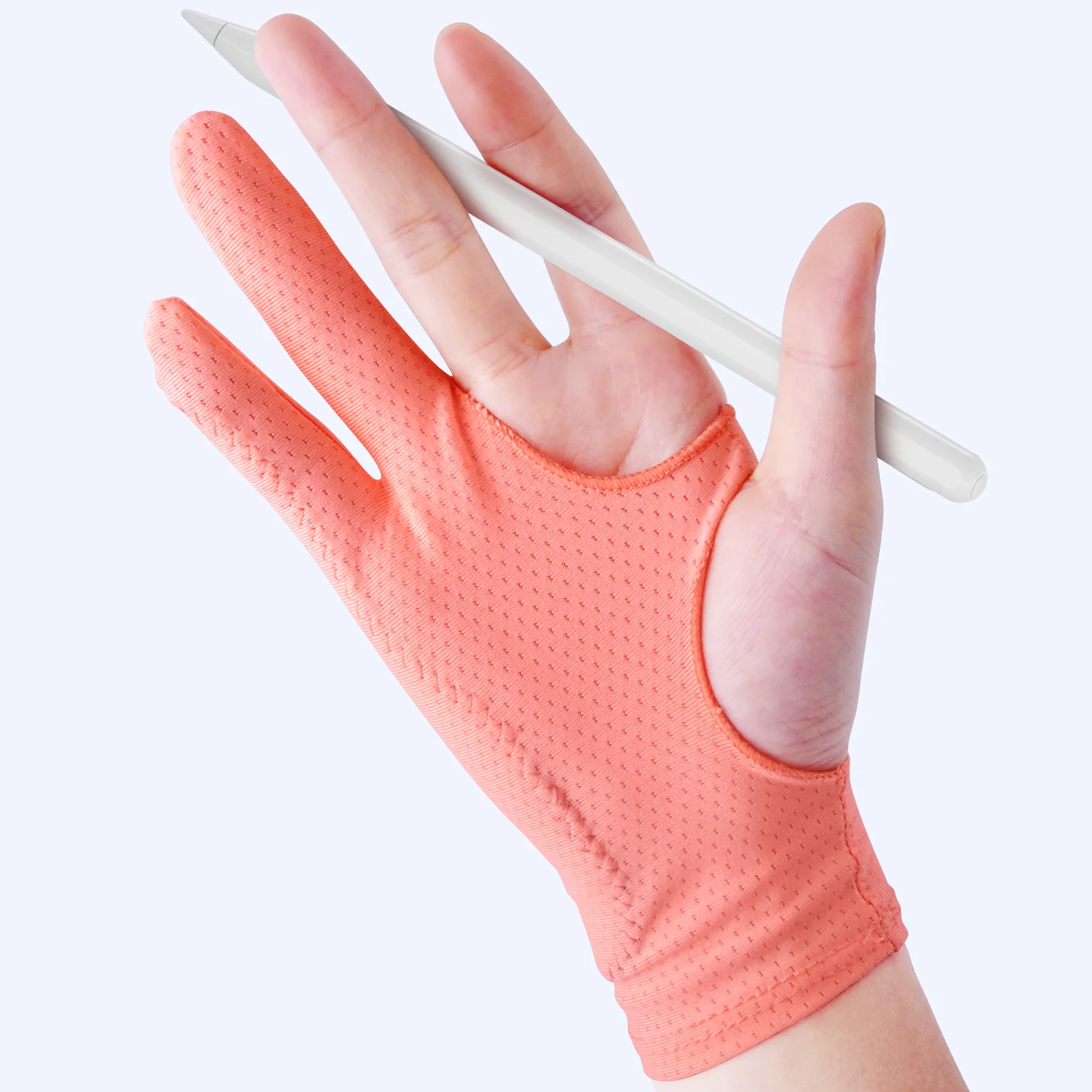 1PC Pink Drawing Glove for Any Graphics Drawing Table 2 finger Anti-Fouling Right And Left Hand Drawing Gloves Artist