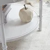25.6" Natural White Round Farmhouse Coffee Table, 2-Tier Storage Wood Center Circle Accent Table for Living Room 6