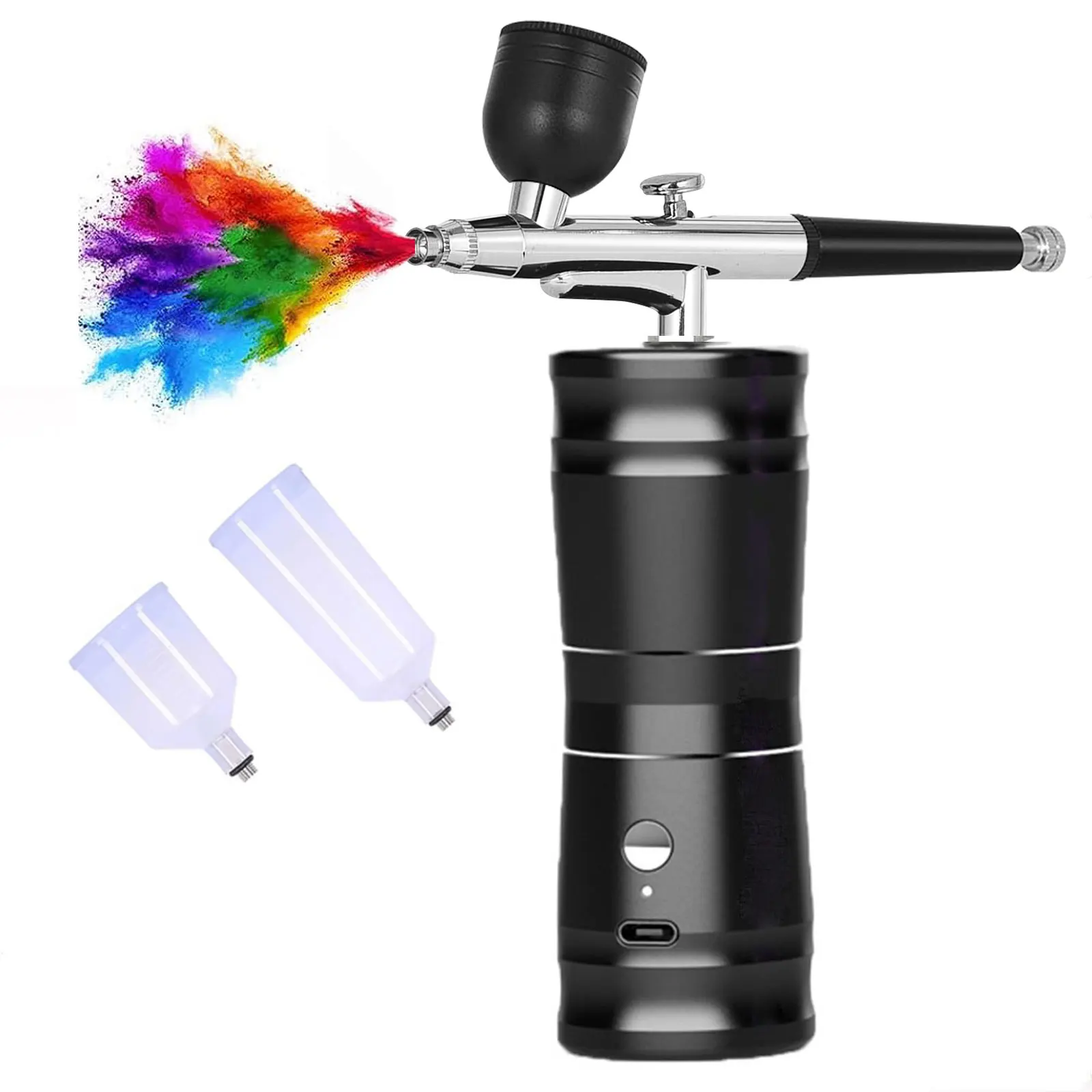 Spray Gun Spray Gun with Compressor 0.3mm Kit for Nail for Model/Cake/Car Painting