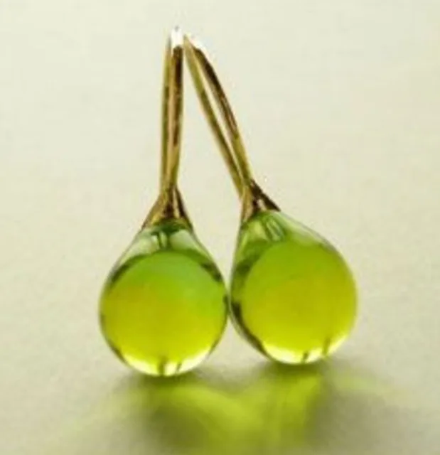 Trendy Women Earrings 4 Colors Delicate Gold Color Inlay Natural Stone Hook Dangle Earrings for Women Wedding Engagement Jewelry Olive green