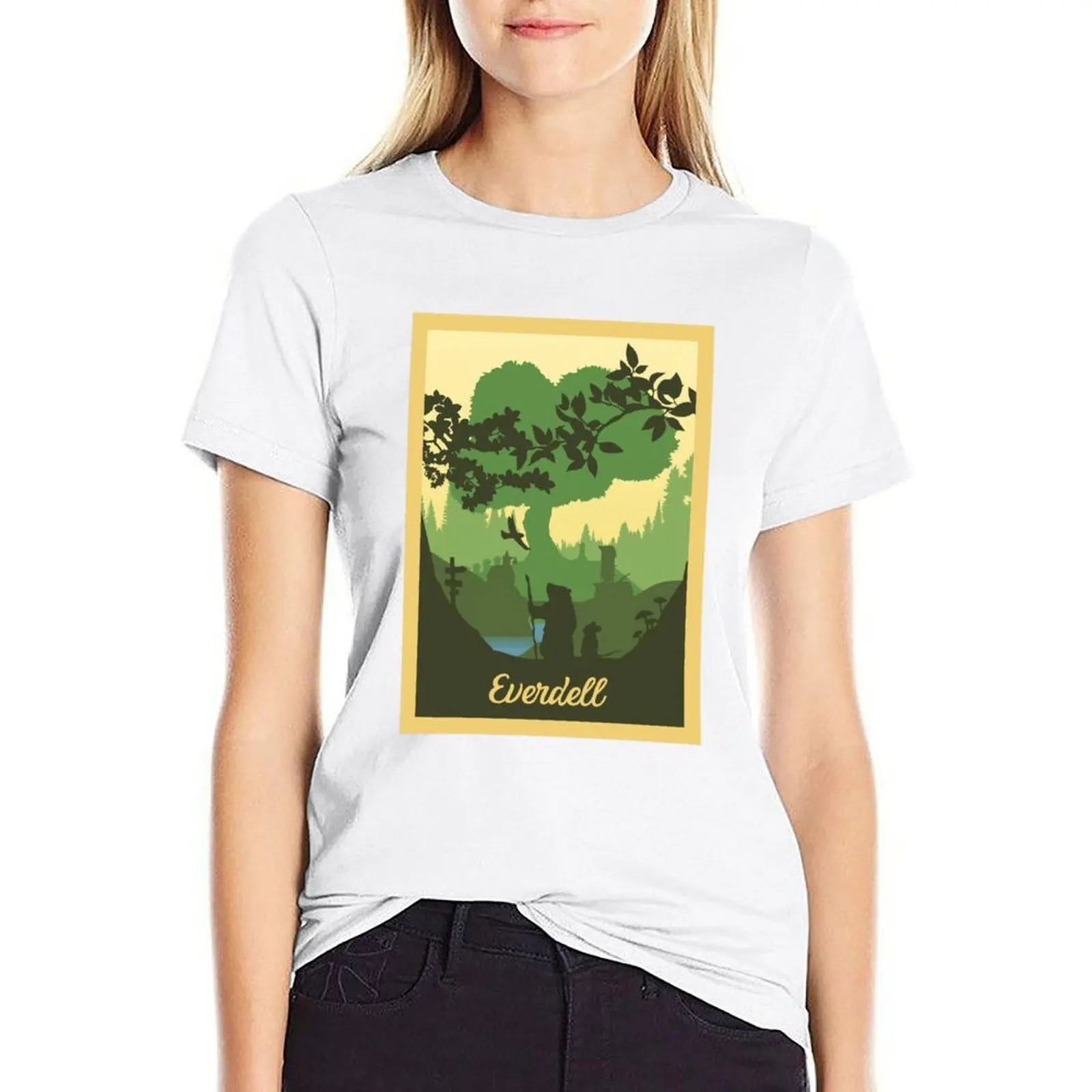 Everdell-Giochi Da Tavolo-Stile Poster Da Viaggio Minimalista-Gioco Da Tavolo Art (Autorizzato) T-Shirt Top Abbigliamento Donna