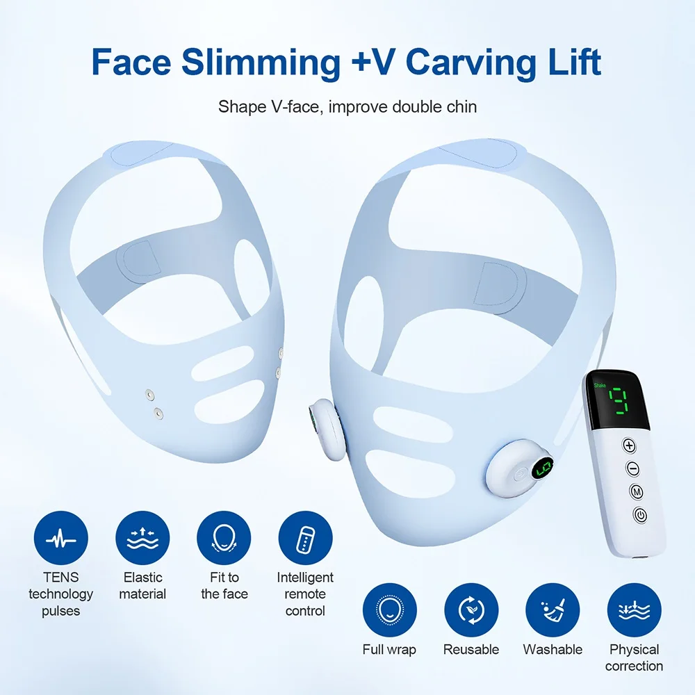Facial EMS Lifting Machine Chin Cheek Slimming Strap Facial Shaping Massager Double Chin Removal V Line Lift Belt Skin Care Tool 2