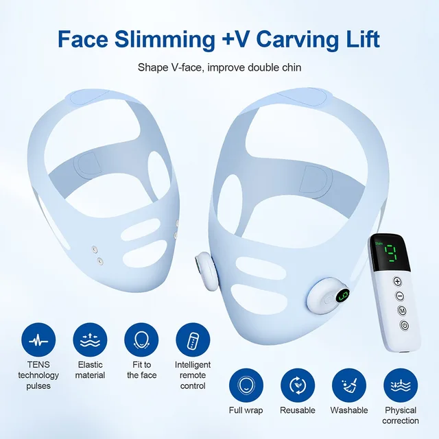 Facial EMS Lifting Machine Chin Cheek Slimming Strap Facial Shaping Massager Double Chin Removal V Line Lift Belt Skin Care Tool 2