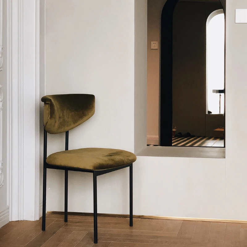 

Dining chair/Nordic luxury technology Cloth artist home minimalist dining room comfortable backrest chair