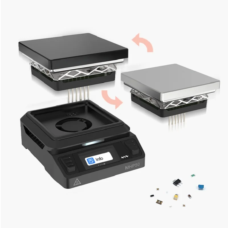 MINIWARE 2024 nuovo strumento di riscaldamento intelligente MHP50 Mini preriscaldatore a piastra riscaldante 50*50mm rilavorazione stazione di calore PCB Board saldatura 350 ℃