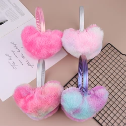 Y2K Plush Heart Shaped Earmuffs Keep Warm In Winter Lolita Spice Girl Everyday Sweet Woman Ear Protection Christmas New Year Gif