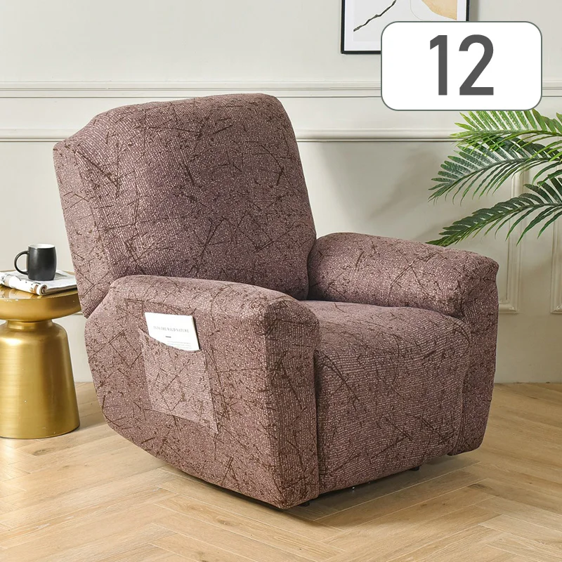 Full Set Elastic Stretch Recliner Sofa Cover for Living Room Reclining Chair Cover Protector Lazy Armchair Couch Slipcover
