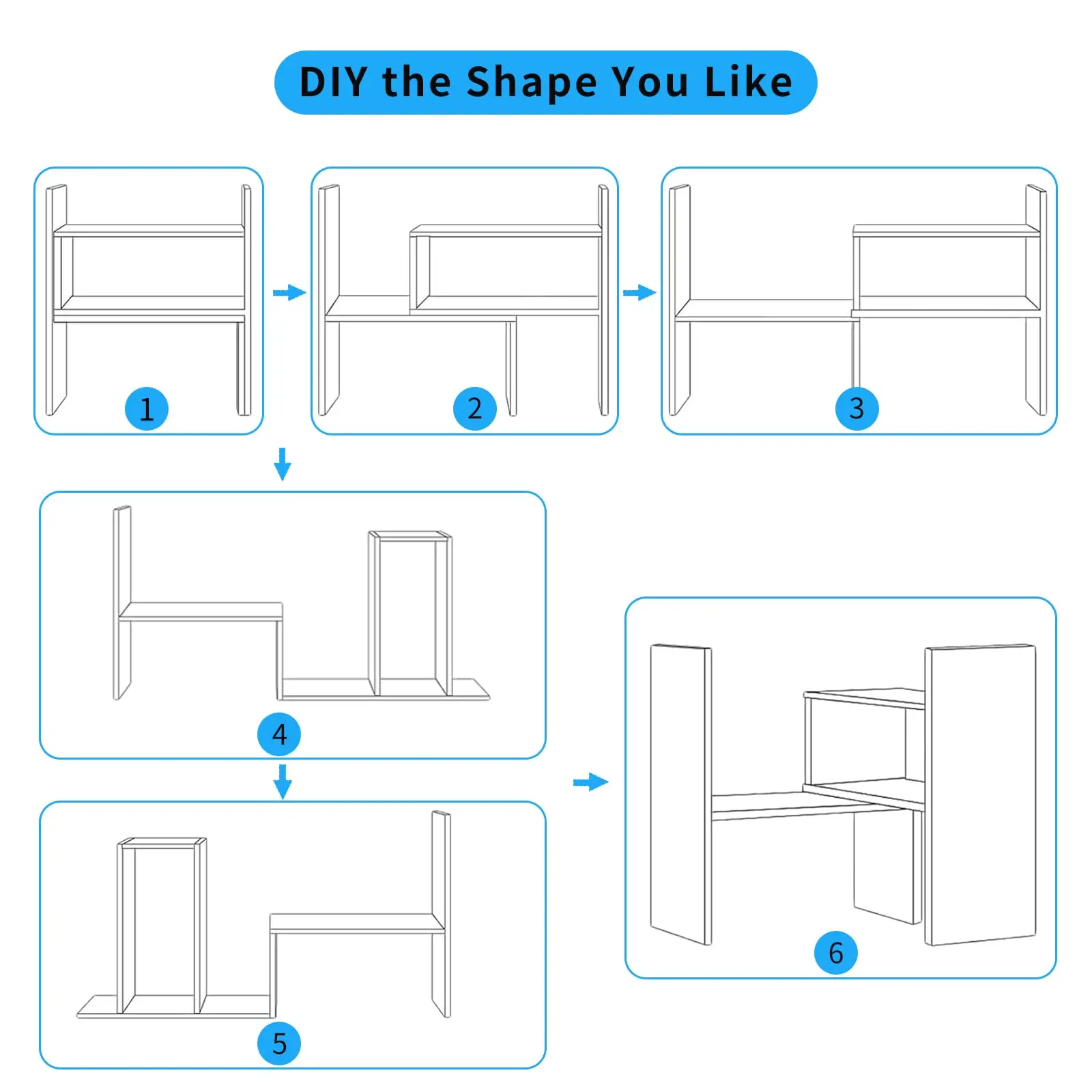 Adjustable Wood Desktop Shelf Organizer 6