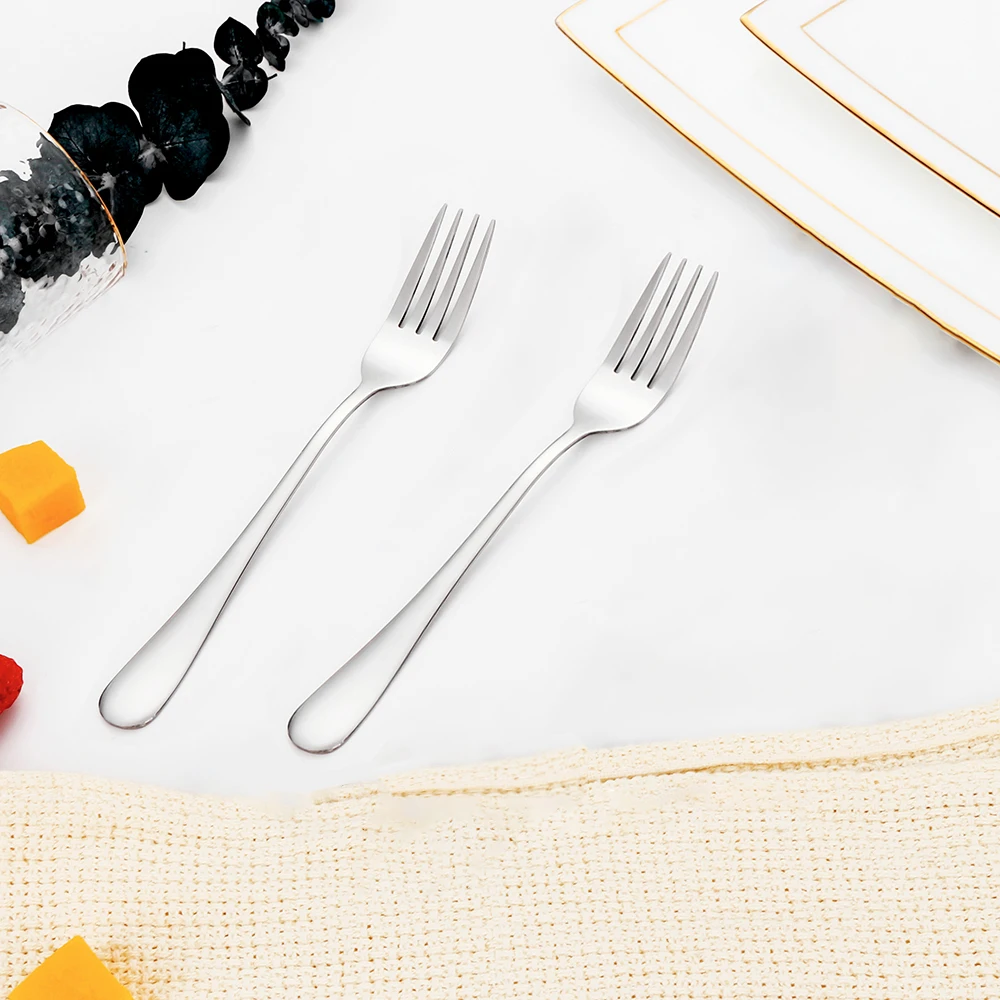 Gold Dessert Fork Set Stainless Steel Fruit Fork Ice Cream Cake Tea For Home Tea Party Mirror Tableware 1/3/4/5/6 Pieces fruit fork,silverware set,portable cutlery