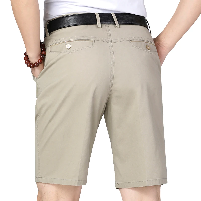 Classic Mens Cotton Shorts Men Stretch Casual Shorts Bermuda Knee Shorts Golf Sports Summer Cool Breathable Shorts Khaki Beige sub image 1