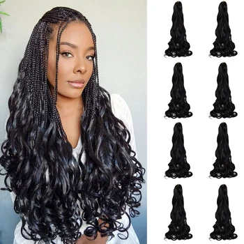 Synthetic French Curl Braiding Hair for Women 20 Inch 8 Packs Curly Braiding Hair Pre Stretched for Box Braids Hair Extensions 1
