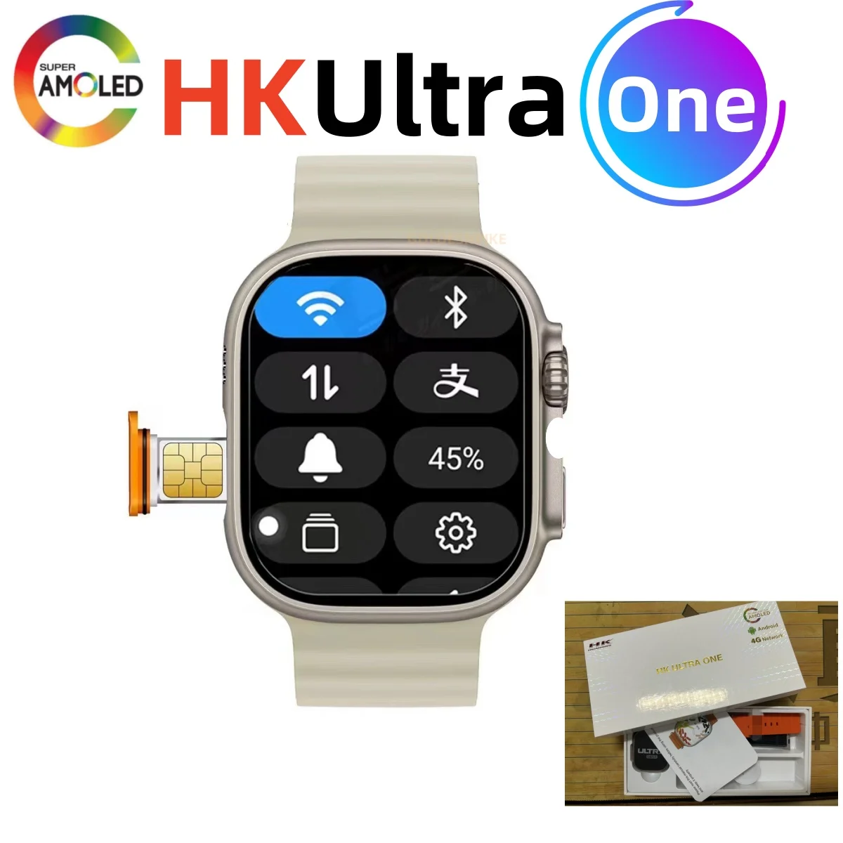 2024 4G 워치 HK 울트라 원 스마트워치, 49mm SIM 카드, 와이파이 네트워크, GPS 지도 앱 다운로드 카메라, 64G 스토리지, 남녀공용 스마트 워치