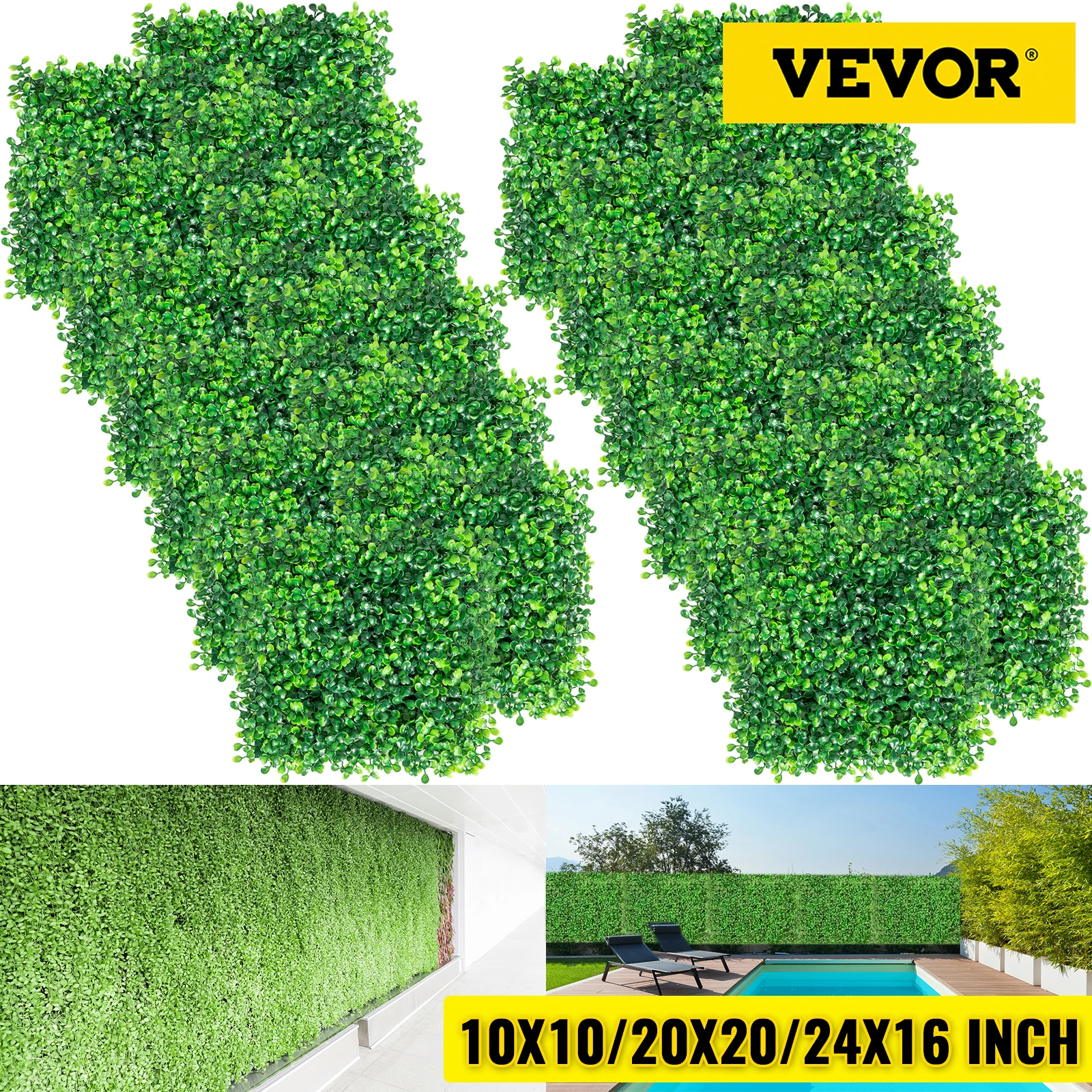 Vevor Artificial Plant Wall Decoration Boxwood Hedge Wall Panel Home