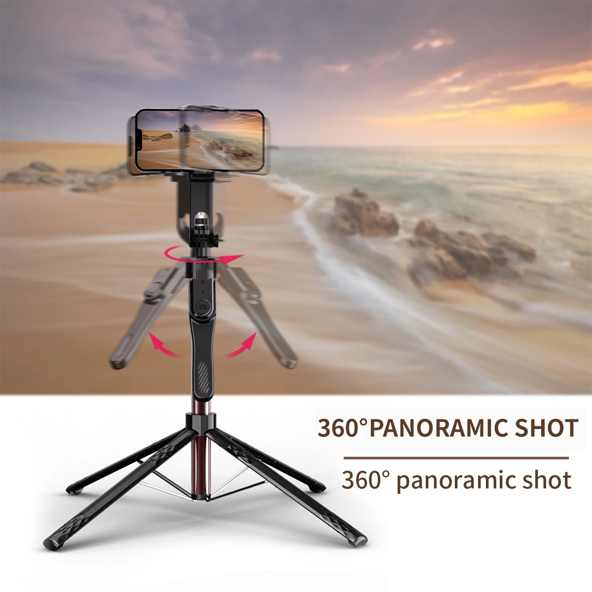 LISCN Wireless Remote Selfie Stick 1.85m Extendable Multifunctional Aluminum Tripod for Selfies/Video Recording/Live Streaming