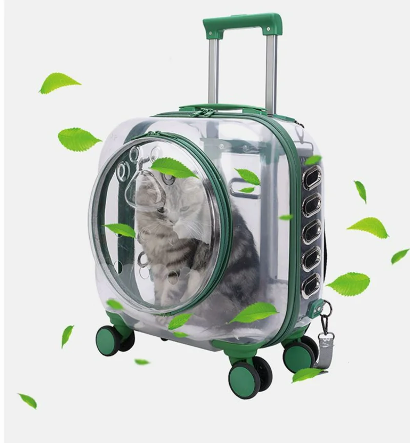 

Pet Trolley Case Transparent Cat Bag Out Portable Large Capacity Space Capsule Dog Cat Backpack Portable Suitcase Cat Carrier