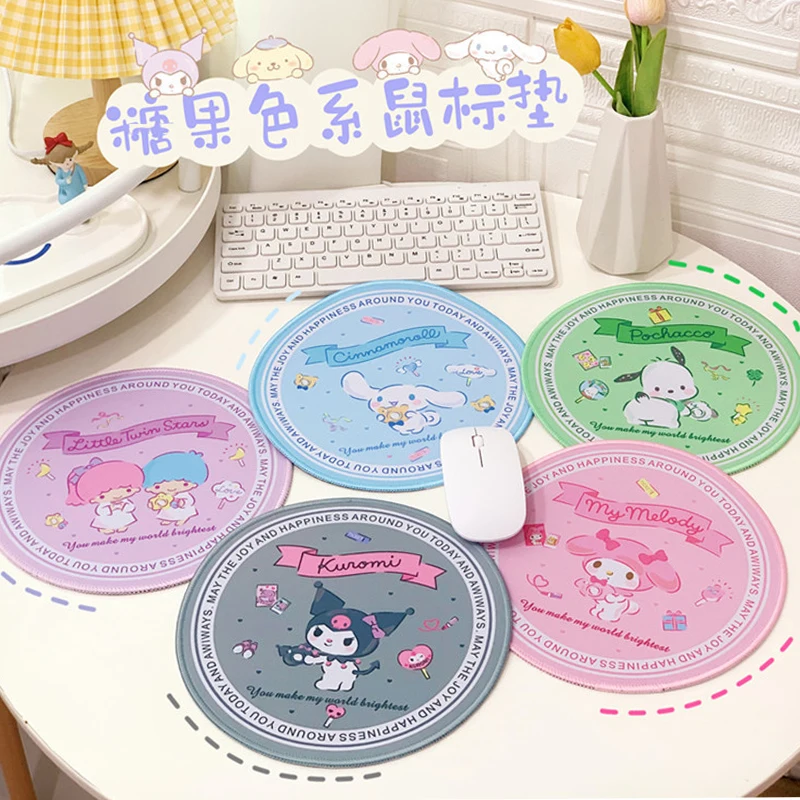 Kawaii Cute Mouse Pad Sanrio Kuromi Pochacco Office Computer Thickening Mousing Mat Cushion Desktop Cartoon Decoration Girls