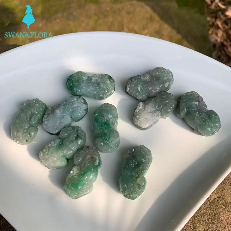 Natural Myanmar jade pixiu Necklace Pendant women's children's jewelry