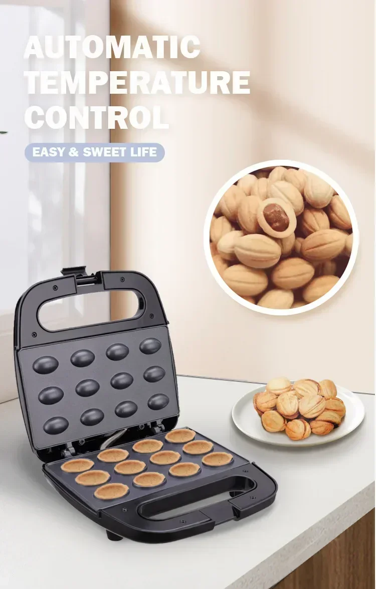 Description Picture 4 of item750W Electric Walnut Cake Waffle Maker 12 Holes Nut Plates Cooking Kitchen Appliances Breakfast Machine Non-stick Iron Pan