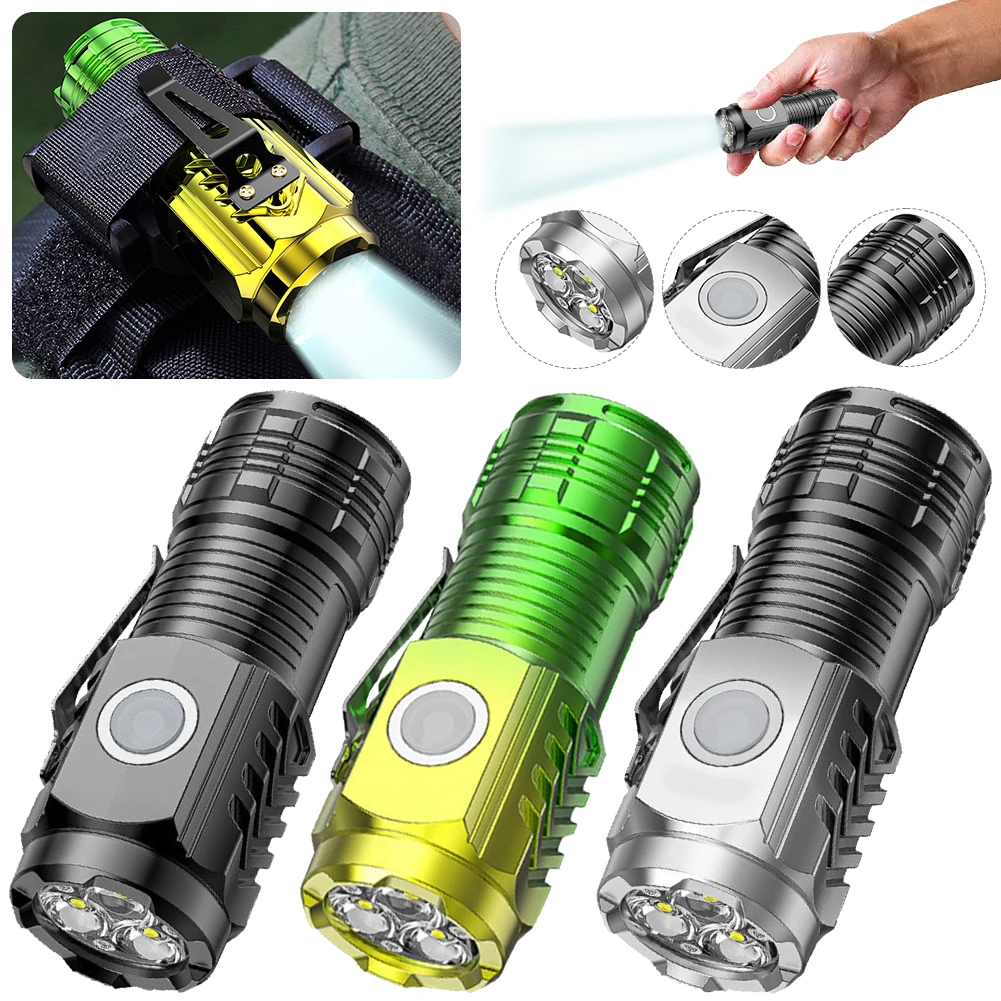 Description Picture 6 of itemEmergency Spotlights 3 Eyes Portable Working Torch USB Charging Mini Super Bright Torch for Outdoor Camping Fishing