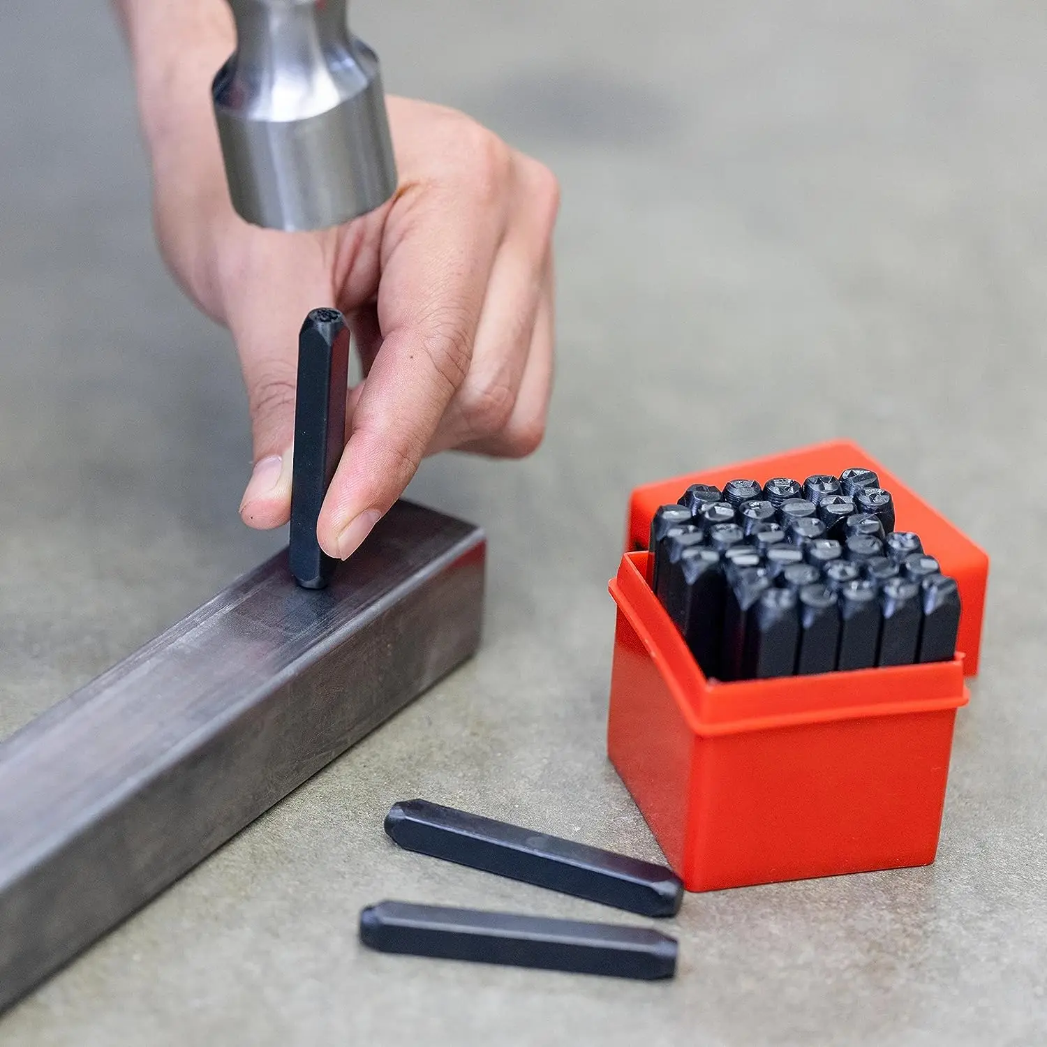 Steel Lettering Set Number and English Printing Yool Metal Stamp for Plastic, Wood, Leather, Mold, 36 Pcs