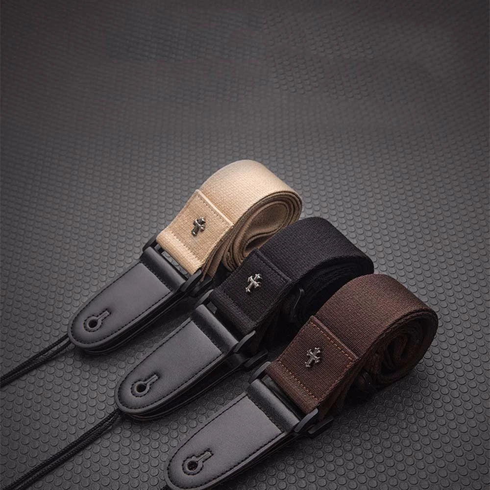 Simple Guitar Strap Acoustic Folk Guitar Belt Straps Vintage Cross Personality Guitar Straps