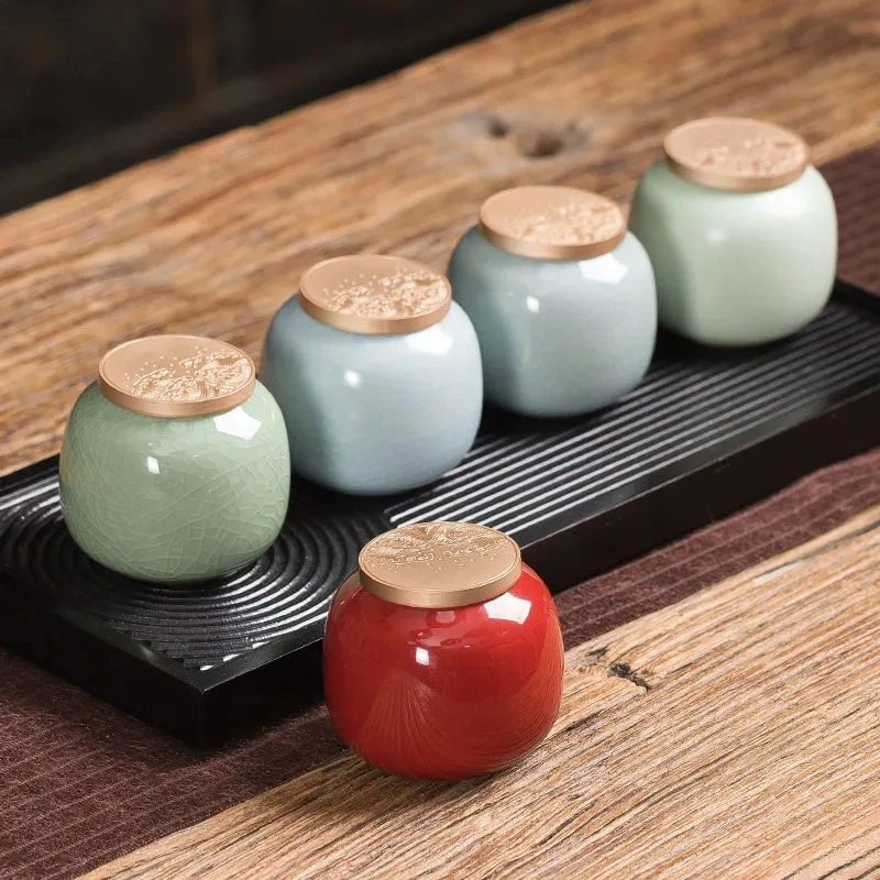 

Простой однотонный фарфоровый контейнер для хранения, однотонная чайная банка с крышкой, чайник для хранения чая, герметичная дорожная канистра, банка для китайских конфет