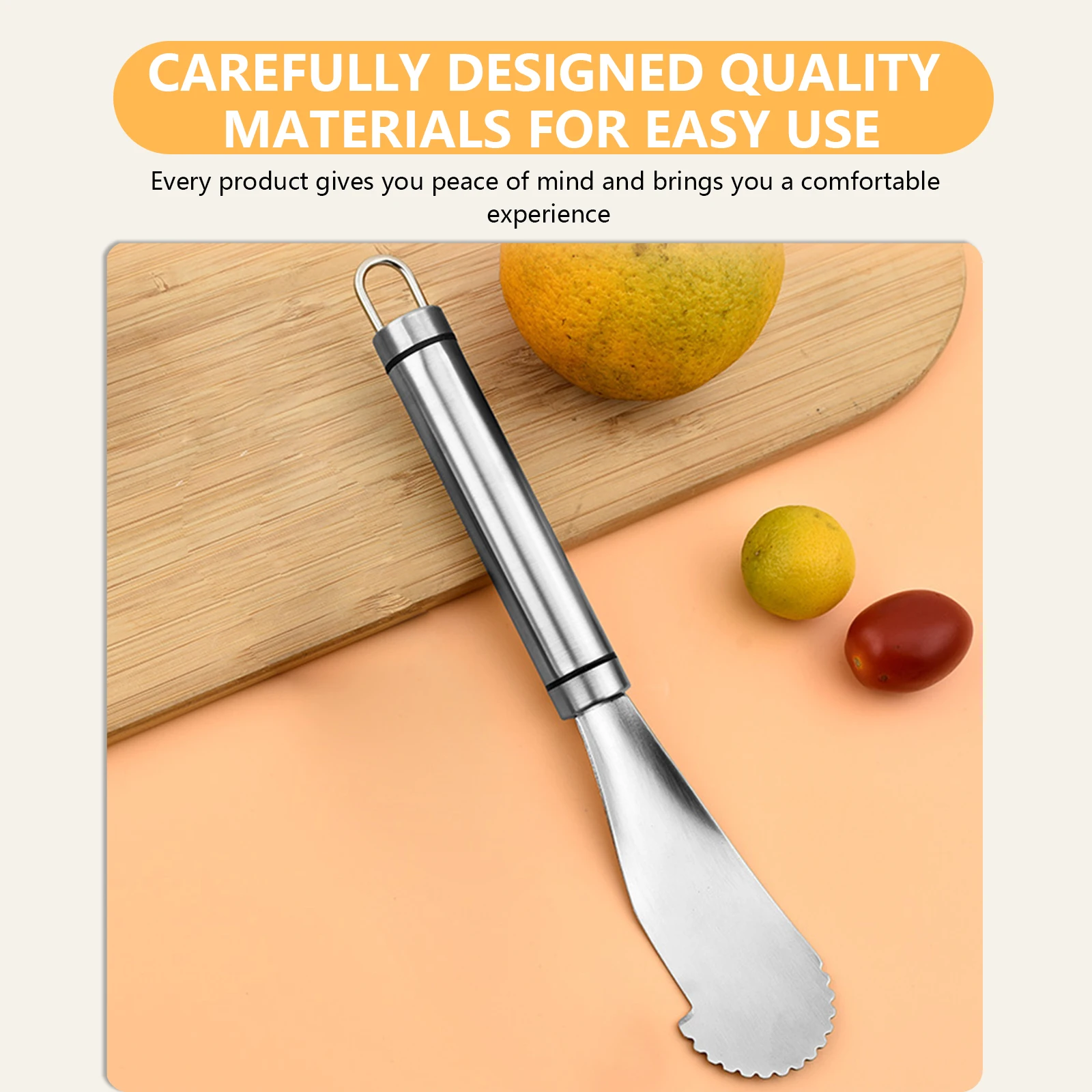Orange/Pomelo Peeler Gadget Convenient to Clean with Hanging Hook for Friend Family Neighbors Gift