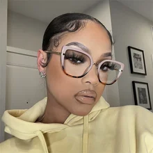 

2022 TR90 Cat Eye Anti Blue Light Blocking Glasses Women Alloy Legs Transparent Lens Eyeglasse Cateye Filter Reduces Female