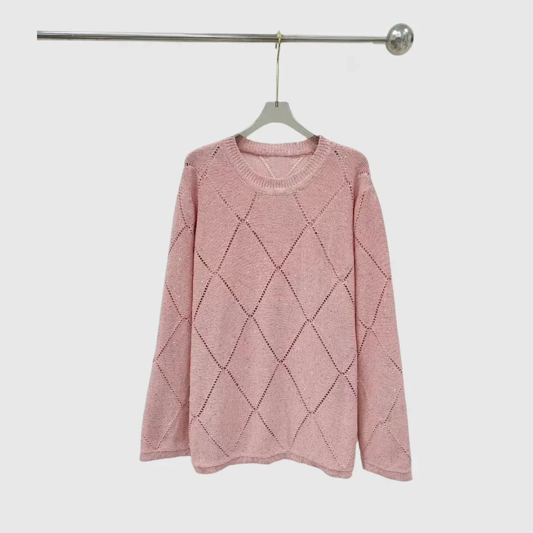 

Женский пуловер с круглым вырезом, топ для весны и лета