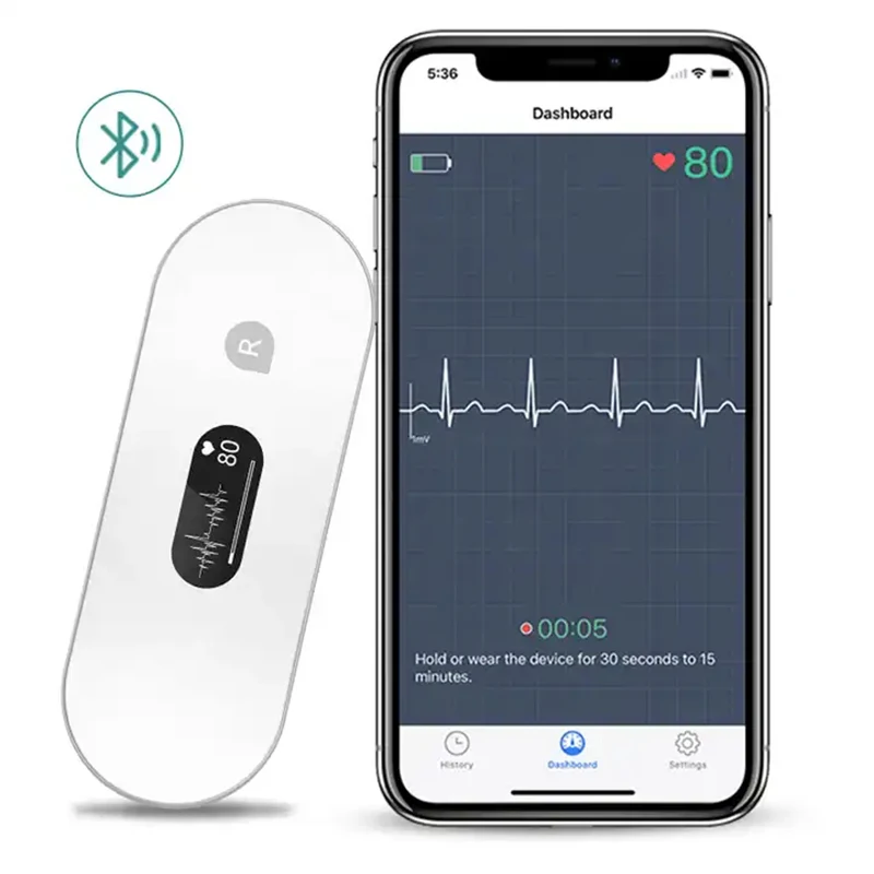Bluetooth electrocardiogram monitor LED screen data storage dynamic electrocardiogram, handheld wireless electrocardiogram monit