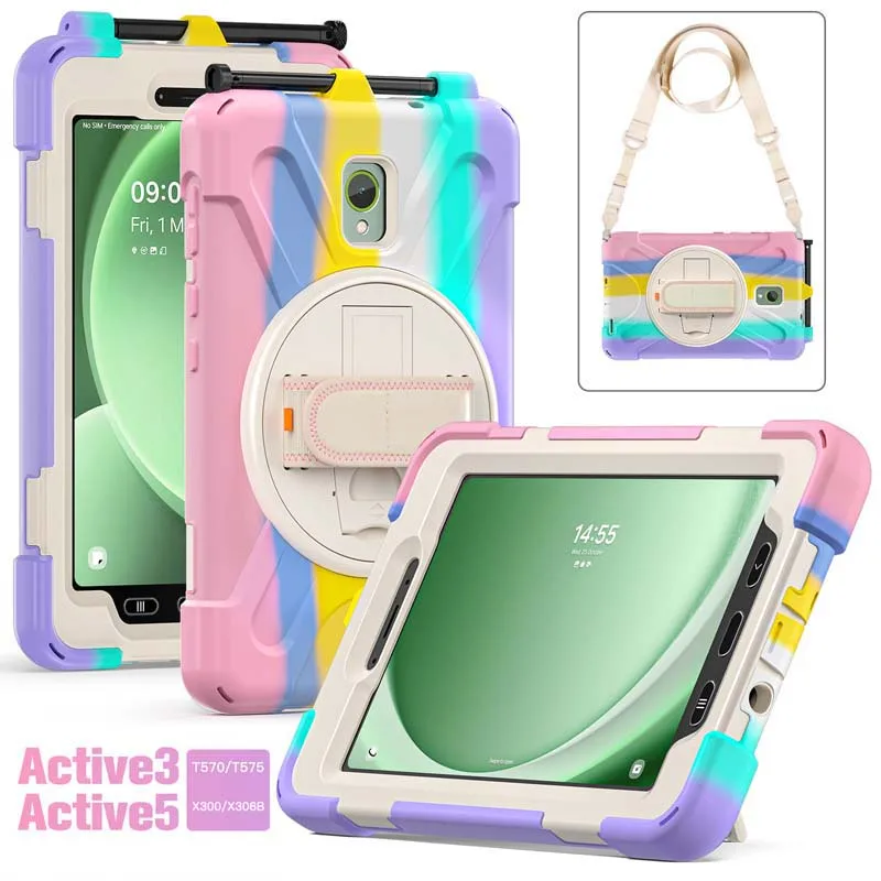 Durable Anti-Crack Tablet Case with Shoulder Strap and Holder