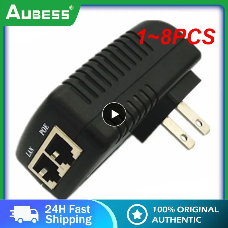 

1~8PCS Injector 48V 12V EU US UK Plug For IP Camera POE Power Ethernet Adapter CCTV Camera