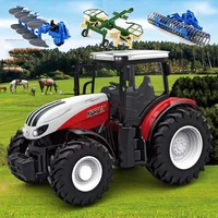 2.4G RC Farm Tractors Car 1/24 Radio Controlled Cars and Trucks with Light Simulated Engineering Truck Model Toys for Children 2