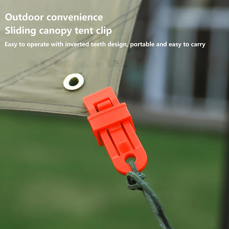 

10PC Adjustable Heavy Duty Lock Tent Awning Wind Rope Clamp Reusable Outdoor Camping Plastic Clip Windproof Tent Crocodile Clip