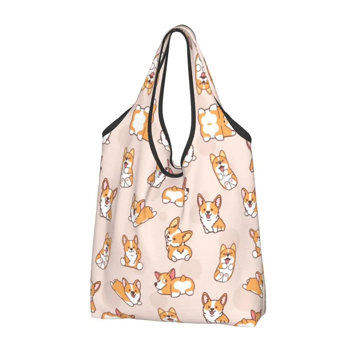 Sac fourre-tout de shopping personnalisé pour chiot Corgi, sac à