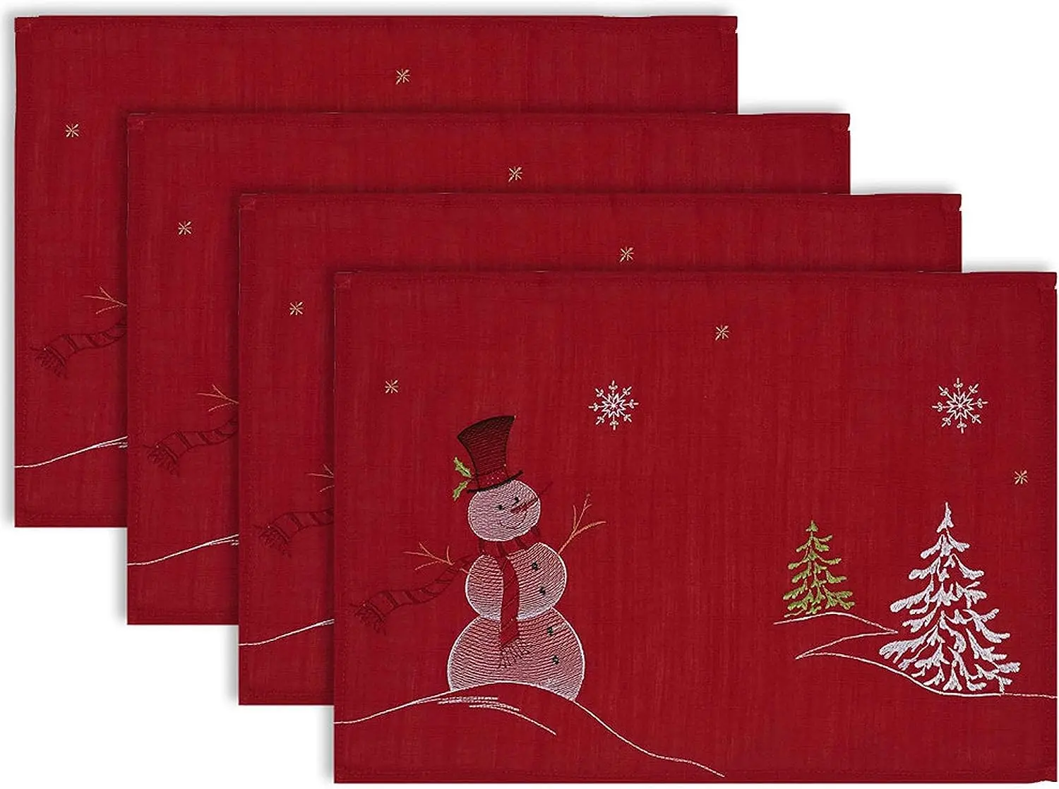 

Holiday Table Décor Christmas Kitchen Snowman and Christmas Tree Placemat Set of 4 Coffee Table Decor Kitchen Accessories