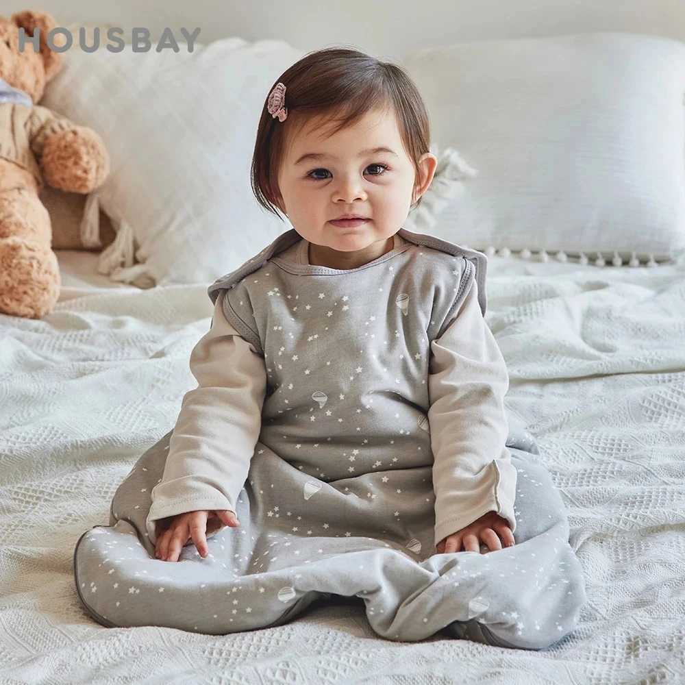 Śpiwory dla niemowlaka 0-24 miesięcy koc zapobiegający kopnięciu kołdry piżamy dla niemowląt 2.5Tog Stars Print Spring 100% bawełniana kamizelka śpiwory