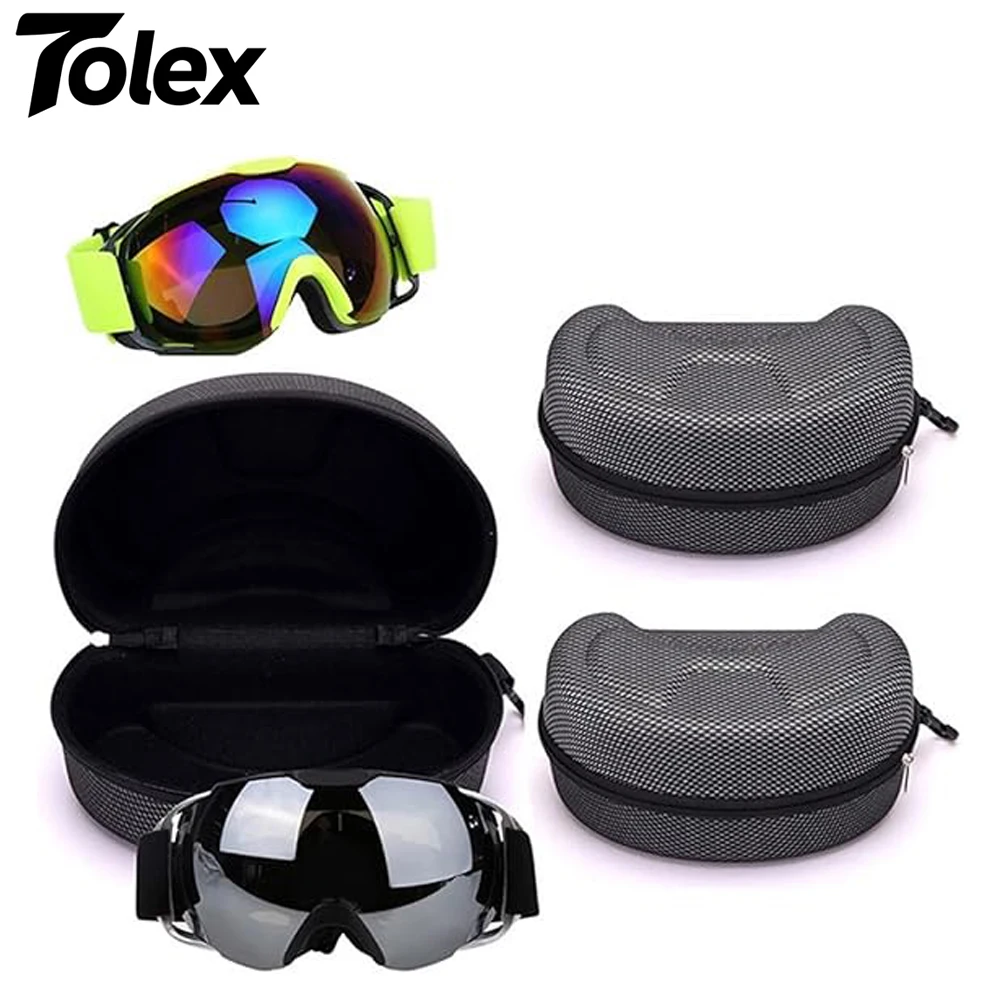 Tolex Portable EVA Ski Goggle Glasses Protector Case Snowboard Skiing Goggles Zipper Carrying Case Snowboard & Ski Accessories