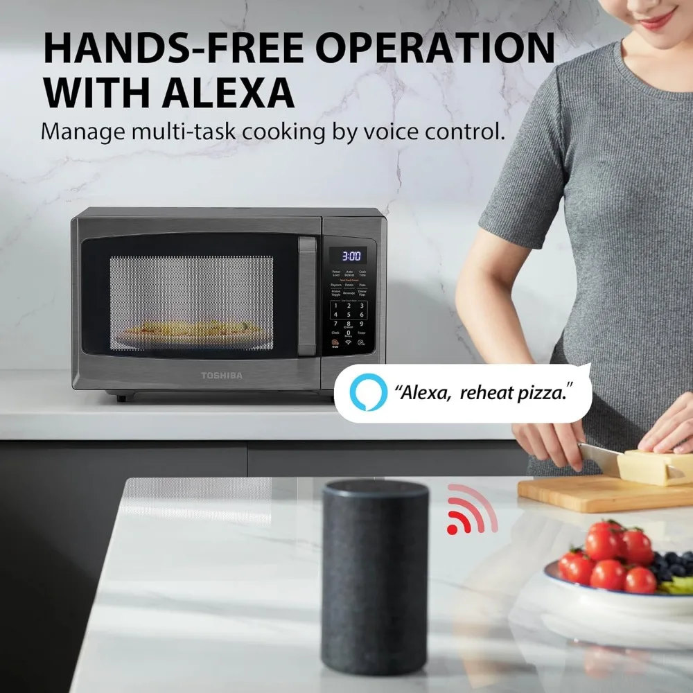 Toshiba ML-SEM23P(BS) Smart Countertop Microwave, Voice Control with Alexa, Free Recipe in APP, Kitchen Essentials 2