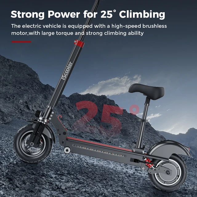 iScooter iX5 trottinette électrique 10 '' pneu pneumatique tout-terrain  antidérapant 600W moteur 15Ah batterie 45km/h vitesse maximale 150kg de  charge