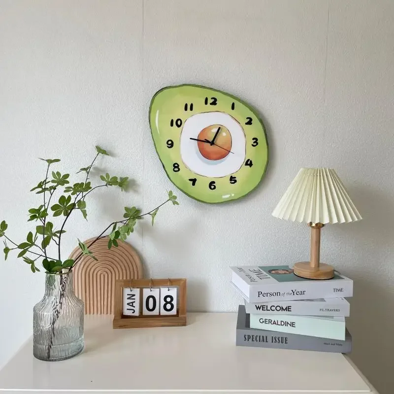 Cartoon Fruit Avocado Wall Clock small 25c25cm  