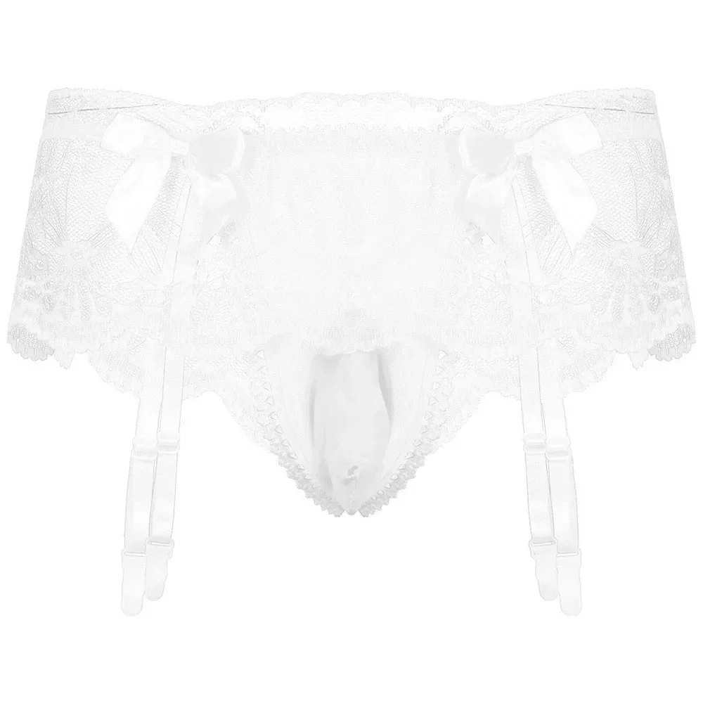 Mutandine intimo bianco 100% nuovo di zecca con slip neri giarrettiera Lingerie di pizzo rosso vedere perizoma slip traspiranti - immagine 3