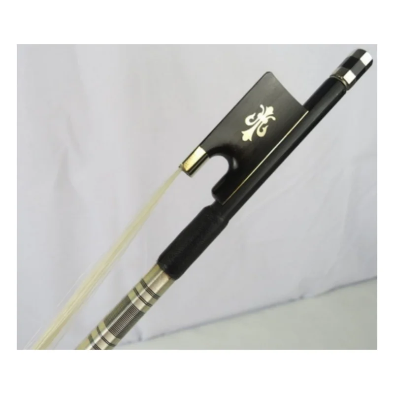 

New1pcs black Carbon fiber violin bow 44 fleur-de-lis frog,Copper Mounted free shipping