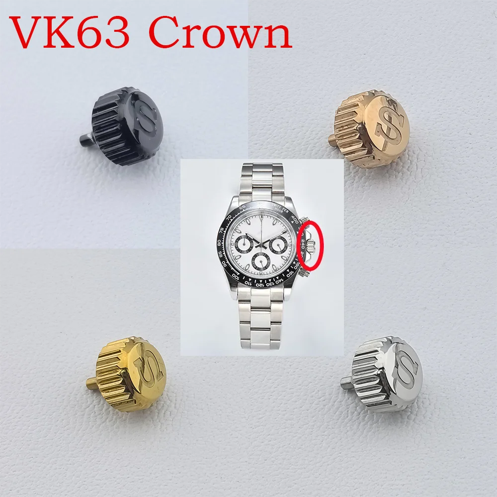 Multi-Color 7mm S Logo Crown - Premium 316L Stainless Steel Screw-in Replacement Part