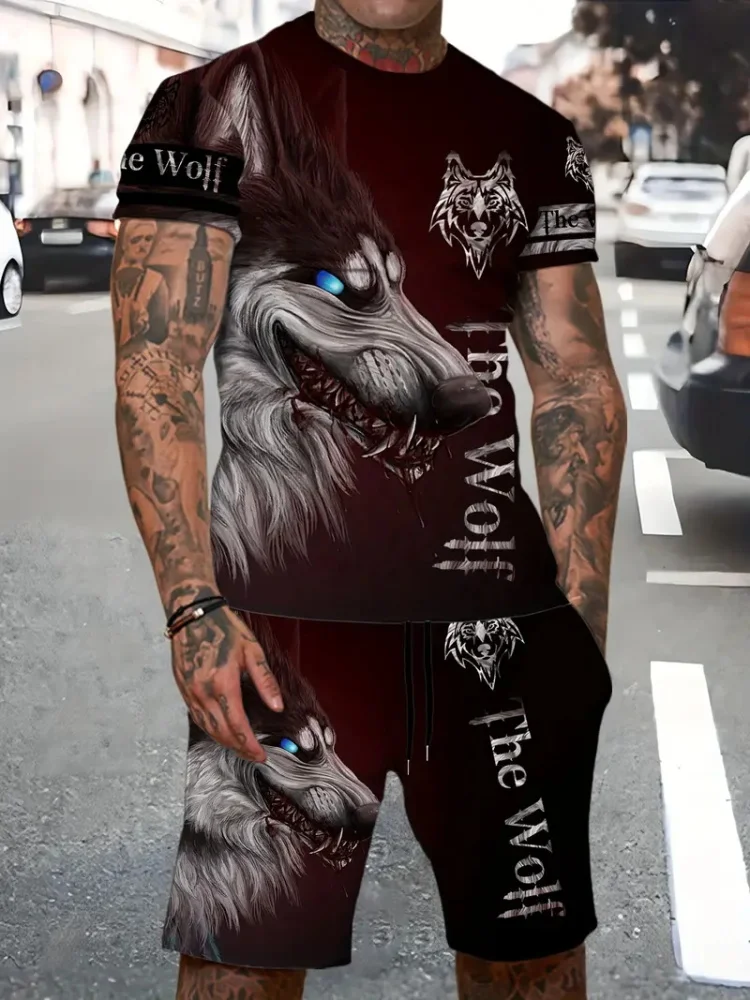 New Lion King Pattern Men's T-shirt Collection Summer Animal 3D Printed Clothing Short Sleeves And Shorts 2 Fashion Trends 4