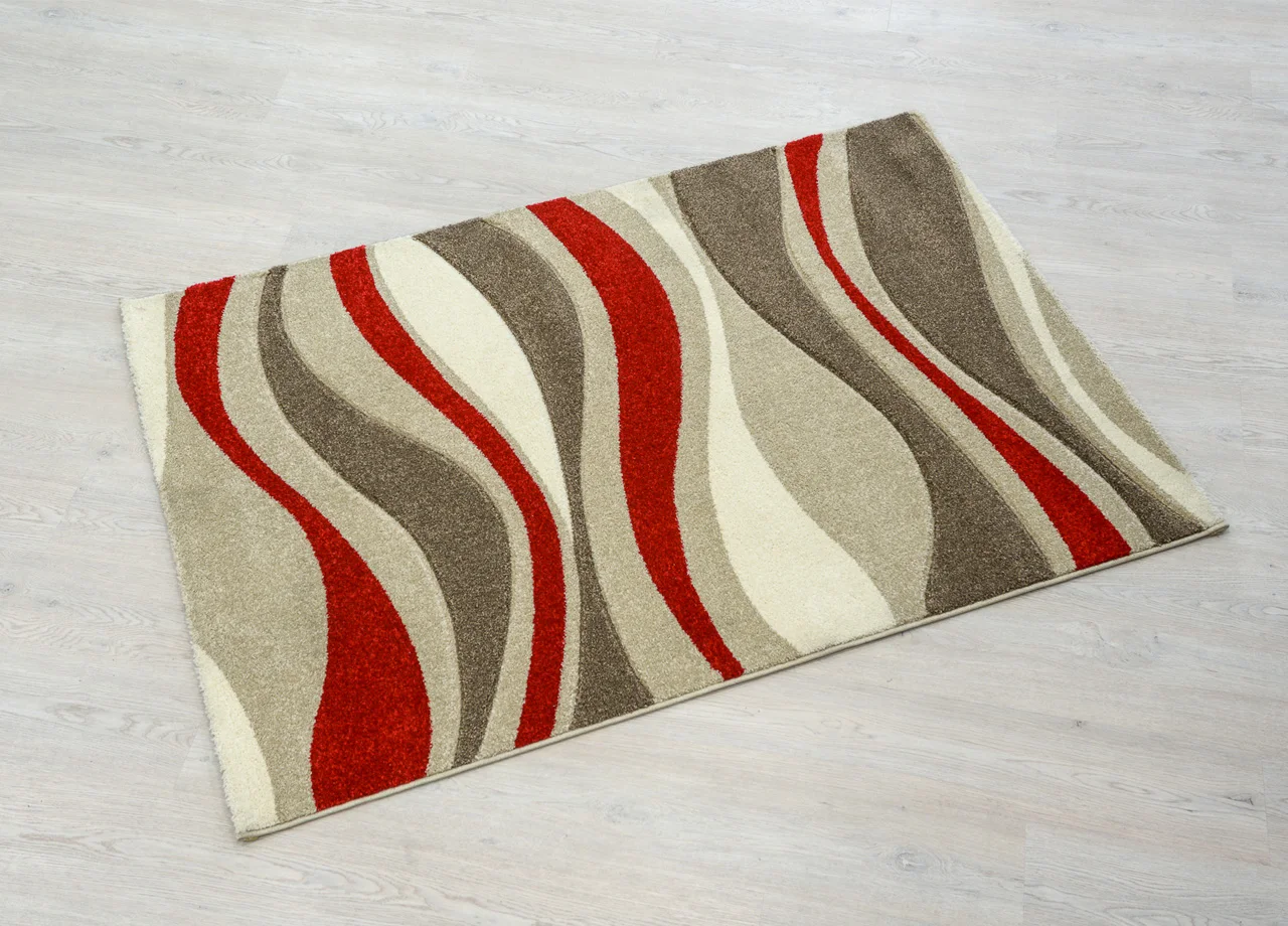 Ковер для спальни/гостиной модель дизайн замораживания 3 резные 55x90 бежевый | Дом