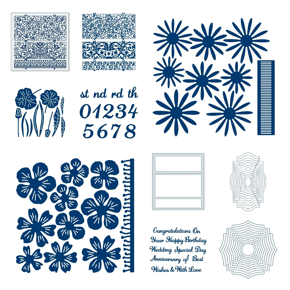 

Flower Numeric Letter New Metal Cutting Dies Decoration For Scrapbooking Craft Diy Album Template Decor Model