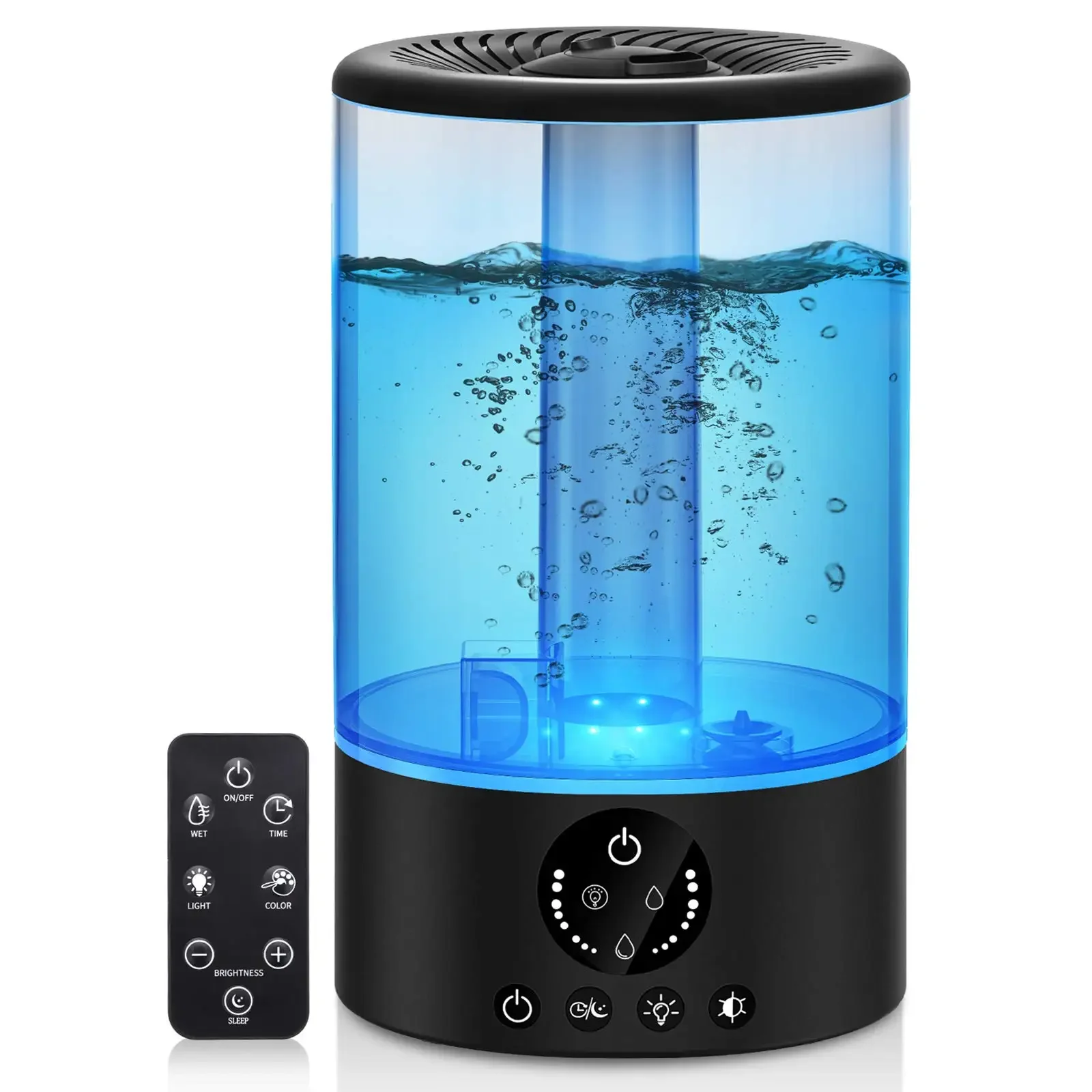 Cool Mist Humidifier, Ultrasonic Humidifiers for Bedroom Baby, 3L Large Humidifier w/ Remote Control, 7 Colors Night Light 6 Dim dreams cool mist ultrasonic humidifier vul575 jellyfish cloud humidifier diffuser essential oil diffuser diffuser essential oil